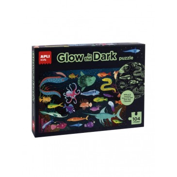 Παζλ 104τμχ Glow in the Dark Ocean Apli Kids 18455