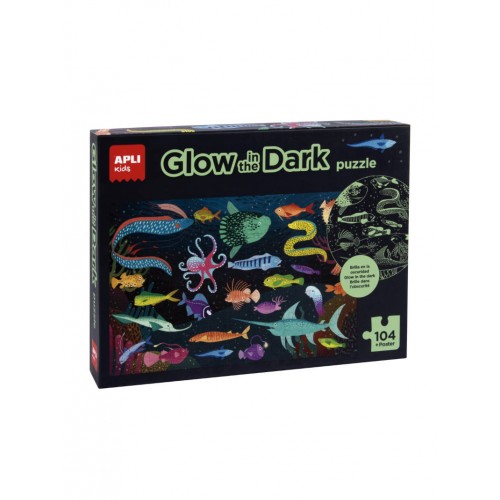 Παζλ 104τμχ Glow in the Dark Ocean Apli Kids 18455 Παζλ 104τμχ Glow in the Dark Ocean Apli Kids 18455