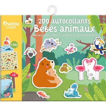 Αυτοκόλλητα 200τμχ Baby Animals Auzou 536349