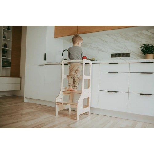 Montessori Helper Tower Βοηθός Κουζίνας Adjustable Natural Duck Woodworks RK0005N