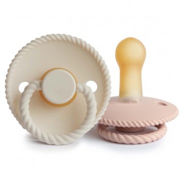 Πιπίλες Καουτσούκ σετ 2τμχ Rope Blush-Cream 6-18m Frigg 76282385