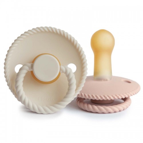 Πιπίλες Καουτσούκ σετ 2τμχ Rope Blush-Cream 6-18m Frigg 76282385