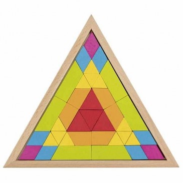 Ξύλινο  Παζλ Μωσαϊκό 37τμχ Τρίγωνο Goki 58590