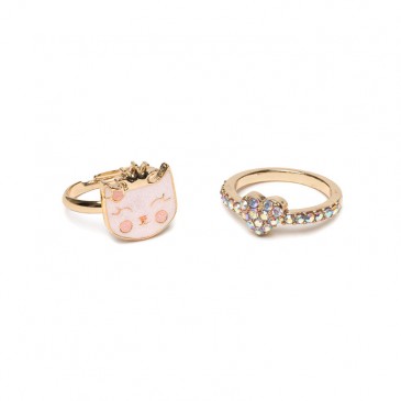 Σετ 2 Παιδικά Δαχτυλίδια Γατούλα-Καρδιά Great Pretenders 90209