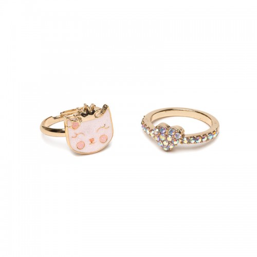 Σετ 2 Παιδικά Δαχτυλίδια Γατούλα-Καρδιά Great Pretenders 90209