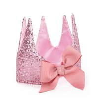 Υφασμάτινη Κορώνα με Φιόγκο Ροζ Παγιέτα Great Pretenders 13410