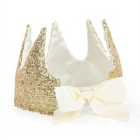 Υφασμάτινη Κορώνα με Φιόγκο Χρυσή Παγιέτα Great Pretenders 13450