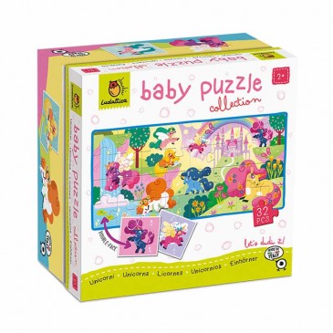 Baby Puzzle 32τμχ Διπλής Όψεως Μονόκεροι Ludattica 21849