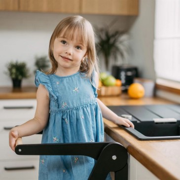 Montessori Helper Tower Βοηθός Κουζίνας Πτυσσόμενος Black Leg&go HTF-04-BK