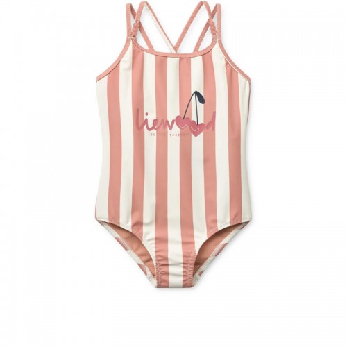 Παιδικό Ολόσωμο Μαγιό Stripe Coral Blush Liewood LW19673-2664
