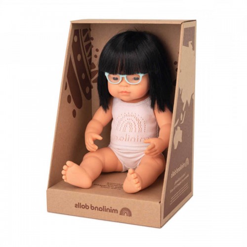 Κούκλα Asian Girl με Γυαλιά Miniland ME31113