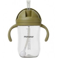 Εκπαιδευτικό Ποτηράκι με Καλαμάκι 330ml Moss Green Mininor 14254