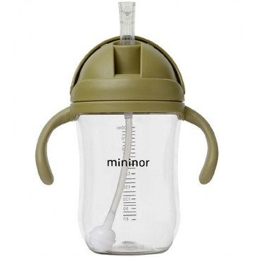 Εκπαιδευτικό Ποτηράκι με Καλαμάκι 330ml Moss Green Mininor 14254