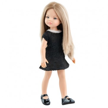 Κούκλα Manica 32cm με Μαύρο Φόρεμα Paola Reina 04481