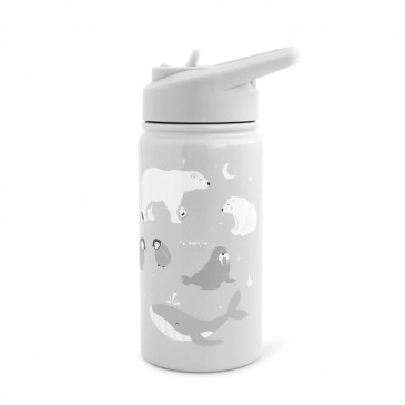 Παγούρι Θερμός Polar Bear Γκρι 350ml Saro 74507