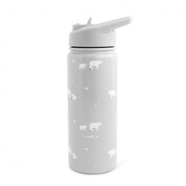 Παγούρι Θερμός Polar Bear Γκρι 500ml Saro 74557