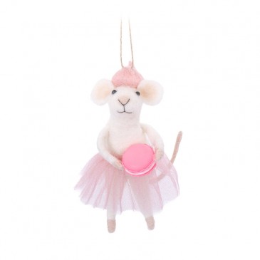 Χριστουγεννιάτικο Στολίδι French Mouse with Macaroon Sass and Belle FELTXM183