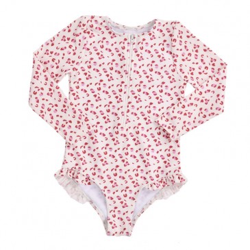 Ολόσωμο Μακρυμάνικο Μαγιό Old pink Leopard 2-4 ετών Swim Essentials 2020SE510