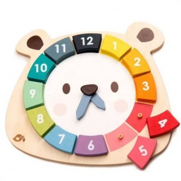 Ξύλινο Εκπαιδευτικό Ρολόι Αρκουδάκι Tender Leaf 4608408