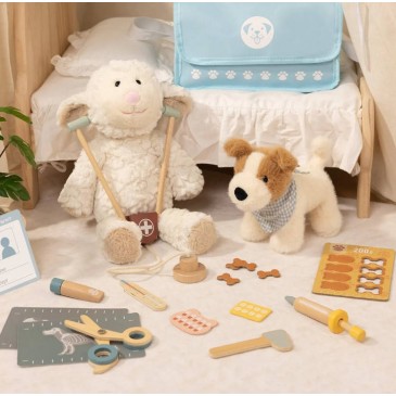 Παιδικό Ξύλινο Σετ Κτηνίατρου Tooky Toy TTK319N