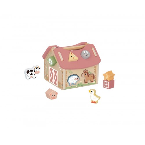 Ξύλινη Φάρμα με Σχήματα Tooky Toy TTJ133N