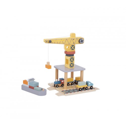 Ξύλινο Σετ Γερανός Λιμανιού Tooky Toy TTJ192A