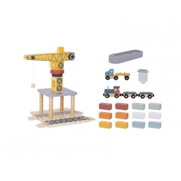 Ξύλινο Σετ Γερανός Λιμανιού Tooky Toy TTJ192A